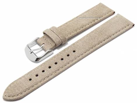 Watch strap -Canvas- 20mm beige textile vegan MADE IN GERMANY by FLUCO (width of buckle 18 mm) - Bild vergrern 