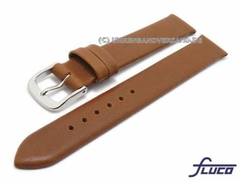 Watch strap -Polo- 12mm brown calf leather smooth by FLUCO (width of buckle 12 mm) - Bild vergr��ern 