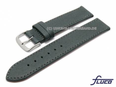 Watch strap -Pig- 18mm dark grey pig leather grained by FLUCO (width of buckle 18 mm) - Bild vergrern 