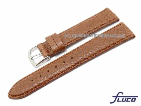 Watch band -Record- 16mm brown grained surface by FLUCO (width of buckle 14 mm) - Bild vergr��ern 