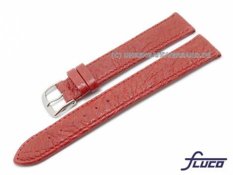 Watch band -Record- XL 18mm red grained surface by FLUCO (width of buckle 16 mm) - Bild vergr��ern 