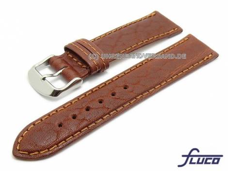 Watch band -Amerika- 18mm light brown grained by FLUCO (width of buckle 16 mm) - Bild vergr��ern 