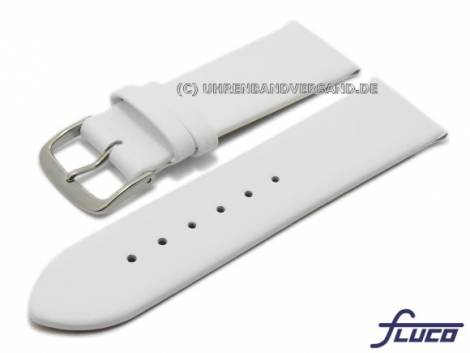 Watch strap XS -Juwel- 22mm white leather smooth matt by FLUCO (width of buckle 20 mm) - Bild vergrern 