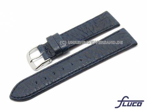 Watch strap XS -Record- 16mm dark blue leather grained by FLUCO (width of buckle 14 mm) - Bild vergr��ern 