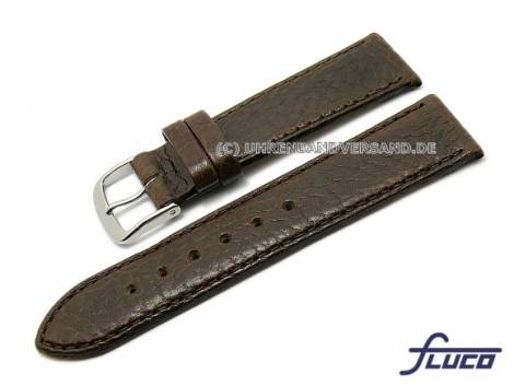 Watch strap XS -Record- 16mm dark brown leather grained by FLUCO (width of buckle 14 mm) - Bild vergr��ern 