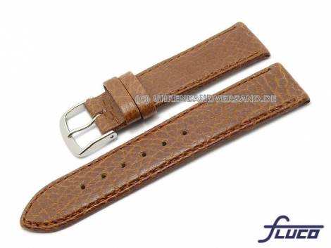 Watch strap XS -Record- 18mm brown leather grained by FLUCO (width of buckle 16 mm) - Bild vergr��ern 