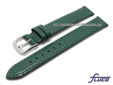 Watch band -Salamander- 14mm dark green salamander grain by FLUCO (with of buckle 14 mm) - Bild vergr��ern 
