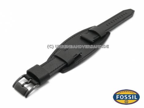 Watch strap original replacement FOSSIL 20mm black with leather pad for JR1394 Keaton - Bild vergr��ern 