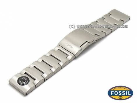 Watch strap original replacement FOSSIL 24mm stainless steel solid look for JR1227 etc. - Bild vergr��ern 