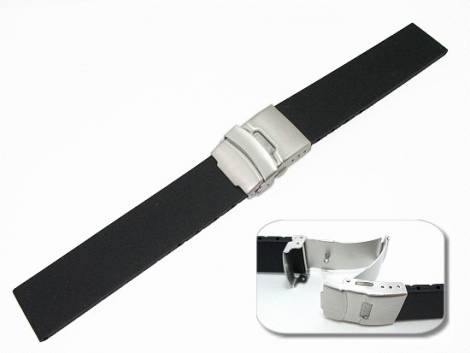 Watch band 22mm silicone deployant clasp (width of buckle 22 mm) - Bild vergrern 