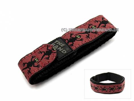 Hook and loop watch band 20mm -Gecko TEXTILE- dark red - Bild vergr��ern 