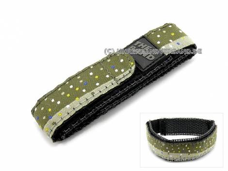 Hook and loop watch band 20mm -Fishskinbrown MESH- green and light green - Bild vergr��ern 