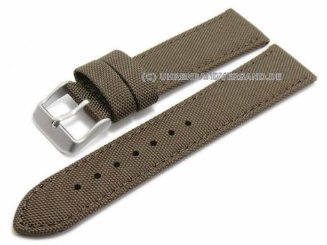 Watch strap 20mm dark brown nylon/textile padded stitched (width of buckle 18 mm) - Bild vergr��ern 