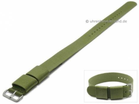 Watch strap 20mm olive green nylon/textile NATO style US military one-piece strap by ZULUDIVER - Bild vergr��ern 