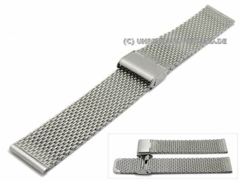 Watch strap 18mm mesh medium structure satined with slide clasp - Bild vergr��ern 