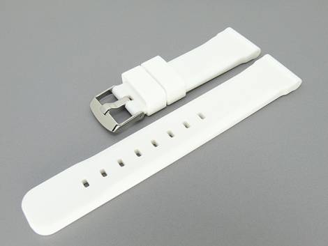 Watch band 22mm white silicone smooth surface (width of buckle 20 mm) - Bild vergr��ern 
