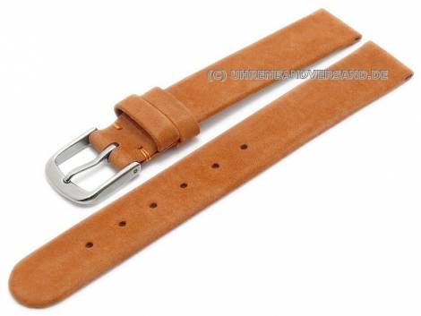 Watch strap 14mm orange leather suede-like thin (width of buckle 14 mm) - Bild vergr��ern 