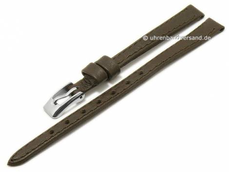 Basic watch strap 06mm dark brown leather grained stitched (width of buckle 06 mm) - Bild vergr��ern 