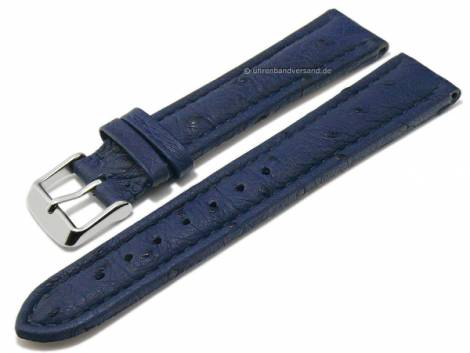 Watch band 18mm dark blue genuine OSTRICH (width of buckle 18 mm) - Bild vergr��ern 