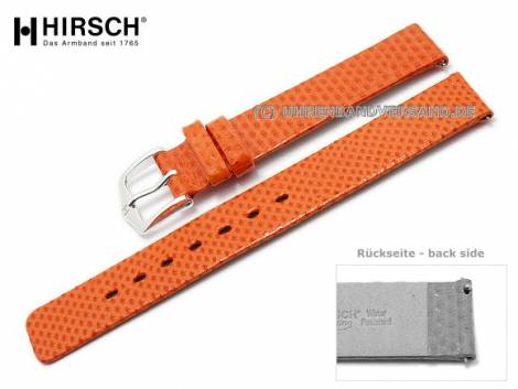 Watch band -Aqualino- 14mm orange water snake easy change from HIRSCH (width of buckle 14 mm) - Bild vergrern 