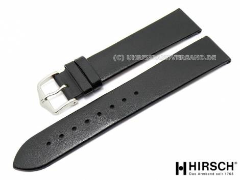 Watch band -Diamond Calf- 16mm black smooth without stitching by HIRSCH (width of buckle 14 mm) - Bild vergr��ern 