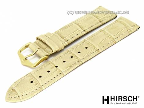 Watch band -Duke - 22mm creme alligator grain stitched by HIRSCH - Bild vergr��ern 