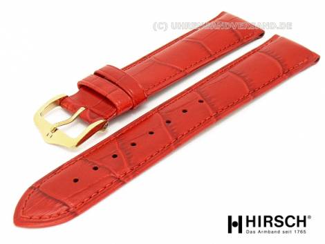 Watch band -Duke - 18mm red alligator grain stitched by HIRSCH - Bild vergr��ern 