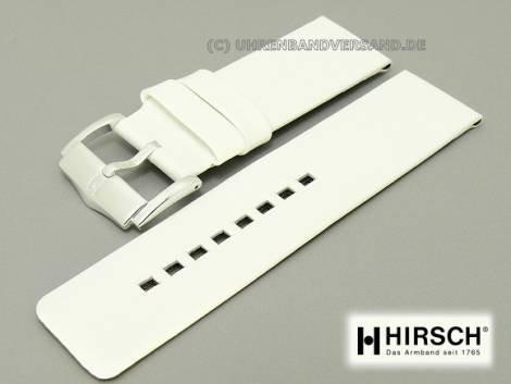 Watch band -Fashion- 26mm white smooth surface without stitching by HIRSCH - Bild vergr��ern 