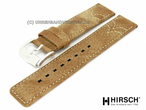Watch band -Gaucho- 22mm brown used-look light colored stitching by HIRSCH (width of buckle 22 mm) - Bild vergr��ern 