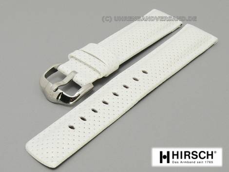 Watch band -Golfer- 20mm white punched holes by HIRSCH (width of buckle 18 mm) - Bild vergr��ern 