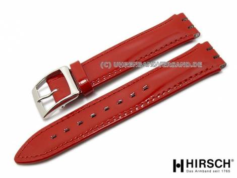 Watch strap -Grace- 17mm red patent leather suitable for Swatch by HIRSCH (width of buckle 18 mm) - Bild vergr��ern 