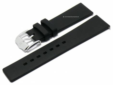 Watch strap (4053-88) Pure 18mm black premium caoutchouc easy click spring bars HIRSCH (width of buckle 16 mm) - Bild vergrern 