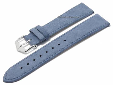 Watch strap (034-33) Osiris Nubuk 20mm light blue leather suede like easy click spr. bars HIRSCH (width of buckle 18 mm) - Bild vergr��ern 