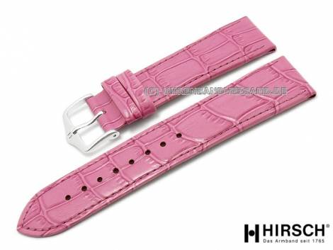 Watch band -Louisiana Look- 16mm pink alligator grain by HIRSCH (width of buckle 14 mm) - Bild vergr��ern 