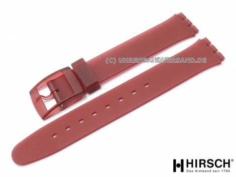 Watch strap -Luna- 16mm auburn synthetic suitable for Swatch by HIRSCH (width of buckle 16 mm) - Bild vergr��ern 