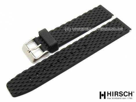 Watch band -Pandora- 20mm black synthetic with link pattern by HIRSCH (width of buckle 20 mm) - Bild vergr��ern 