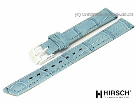 Lady's watch band -Princess- 12mm ice blue alligator grain stitched by HIRSCH (width of buckle 10 mm) - Bild vergrern 