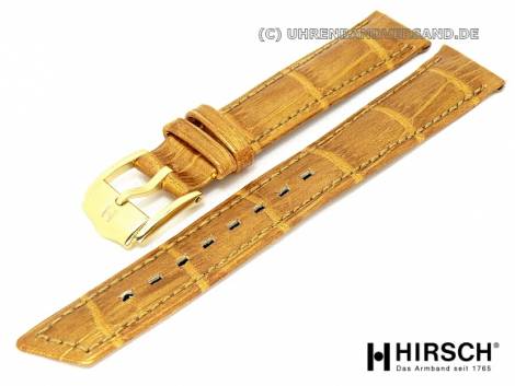 Lady's watch band -Princess Pretiosa- 12mm gold alligator grain stitched by HIRSCH (width of buckle 10 mm) - Bild vergrern 