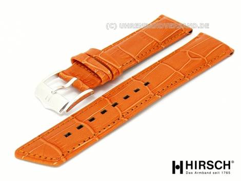Lady's watch band -Princess- 18mm orange alligator grain stitched by HIRSCH - Bild vergr��ern 