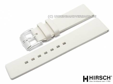 Watch band -Pure- 24mm white caoutchouc short by HIRSCH (width of buckle 22 mm) - Bild vergr��ern 