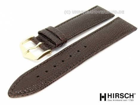 Watch band -Rainbow- XL 17mm dark brown lizard grain by HIRSCH (width of buckle 16 mm) - Bild vergr��ern 