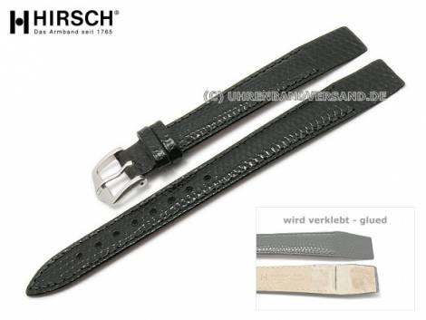 Watch strap -Rainbow- 10mm black lizard grain with open ends by HIRSCH (width of buckle 08 mm) - Bild vergr��ern 