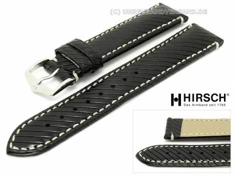 Watch band -Rivetta- 20mm black extravagant  by HIRSCH (width of buckle 18 mm) - Bild vergr��ern 