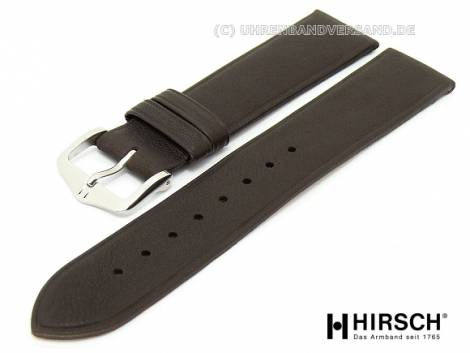 Watch band -Softcalf- 20mm dark brown smooth surface by HIRSCH - Bild vergrern 