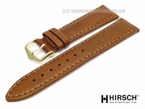 Watch band -Traveller- 22mm brown grained surface stitched by HIRSCH - Bild vergr��ern 