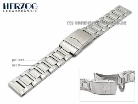 Watch strap 18mm stainless steel silver solid look by HERZOG - Bild vergr��ern 