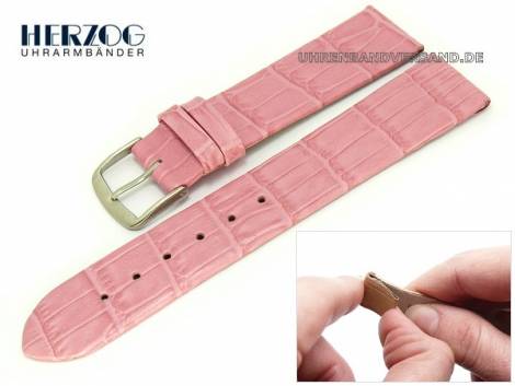 Watch band -Louisiana Clip- 18mm pink open end by Herzog (width of buckle 16 mm) - Bild vergr��ern 