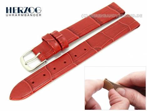 Watch band -Louisiana Clip- 10mm red open end by Herzog (width of buckle 8 mm) - Bild vergr��ern 