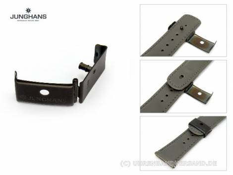 Replacement clasp 20mm stainless steel black matt for JUNGHANS 025/4101, 025/4151, 026/0013 etc.  - Bild vergrern 