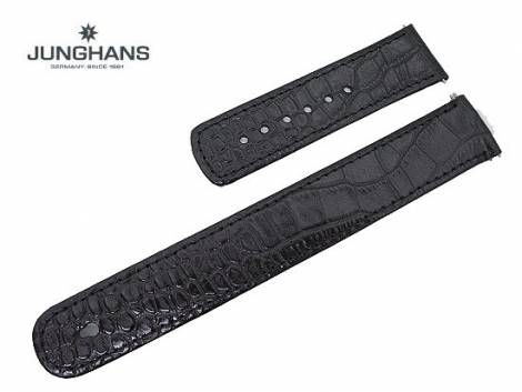 Replacement watch strap JUNGHANS 20mm black leather croco grain for 025/4220, 025/4300, 025/4302 - Bild vergrern 